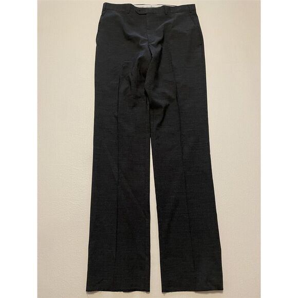 NEW Santorelli SZ 36 Pixilated Black Stretch Wool Blend Italian Made Dress Pants